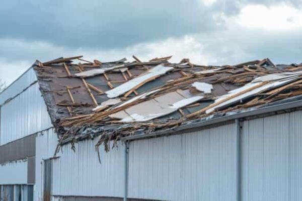 Commercial roof damage inspection for a large-loss insurance claim in Oklahoma